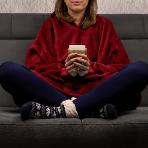 Froster Bluzair Koco Bluza Oversize z Kapturem Bordowa 4w1 13