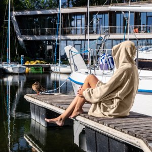 Froster Bluzair Koco Bluza Oversize Kapturem Beżowa 4w1 14