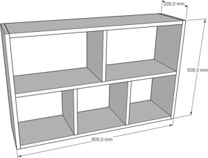 Meldo Połka wisząca 4P olcha 80x50x20 cm - pozioma lub pionowa 2