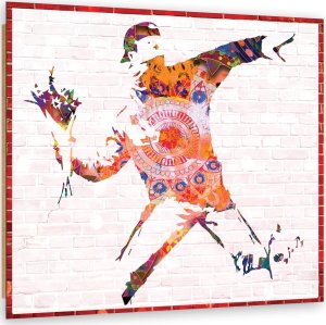 Feeby Obraz Deco Panel, Banksy Flower Thrower (Rozmiar 60x60) 1