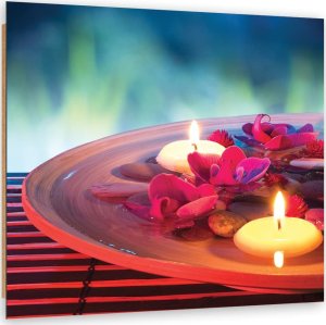 Feeby Obraz Deco Panel, Pływające kwiaty i kamienie zen (Rozmiar 50x50) 1