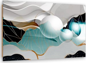 Feeby Obraz Deco Panel, Turkusowa abstrakcja z kulami 3D (Rozmiar 120x80) 1