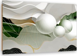Feeby Obraz Deco Panel, Zielona abstrakcja z kulami 3D (Rozmiar 60x40) 1