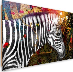 Feeby Obraz Deco Panel, Zebra na kolorowym tle (Rozmiar 120x80) 1