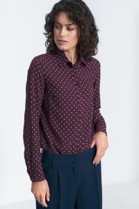 Nife Wiskozowa koszula w groszki - K69 (kolor czarny, rozmiar 34) 1