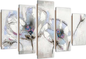 Feeby Obraz pięcioczęściowy Deco Panel, Malowane kwiaty (Rozmiar 150x100) 1