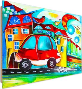 Feeby Obraz Deco Panel, Czerwony samochodzik (Rozmiar 60x40) 1