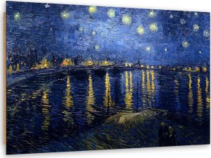 Feeby Obraz Deco Panel, Gwiaździsta noc nad Rodanem - V. van Gogh reprodukcja (Rozmiar 90x60) 1