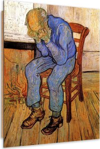 Feeby Obraz Deco Panel, Stary człowiek w smutku - V. van Gogh reprodukcja (Rozmiar 80x120) 1