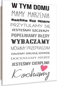 Feeby Obraz Deco Panel, W tym domu typografia (Rozmiar 60x90) 1