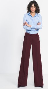 Nife Bordowe spodnie typu wide leg - SD81 (kolor bordo, rozmiar 38) 1