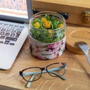 Quokka Quokka Deli Food Jar - Pojemnik szklany na żywność / lunchbox 820 ml (Dark Flowers) 2