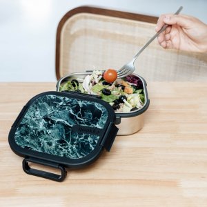 Quokka Kai - Pojemnik ze stali nierdzewnej na żywność / lunchbox (Black Marble) 2