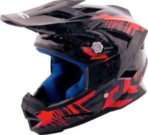 W-Tec Dziecięcy kask Downhillowy AP-42 Kolor Szaro-Czerwony, Rozmiar S (47-48) 1