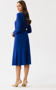 Stylove S347 Sukienka z przeszyciami na dekolcie - chabrowa (kolor royalblue, rozmiar S) 2