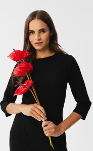 Stylove S350 Sukienka ołówkowa z rozcięciem - czarna (kolor black, rozmiar XL) 3