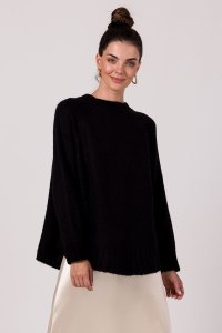 BE Knit BK105 Sweter z nietoperzowymi rękawami - czarny (kolor czarny, rozmiar uni) 1