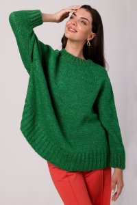 BE Knit BK105 Sweter z nietoperzowymi rękawami - szamaragdowy (kolor szmaragd, rozmiar uni) 1