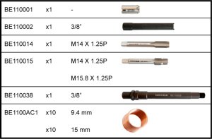Bahco Zestaw do naprawy gwintu świecy M14 x 1,25P BAHCO 3
