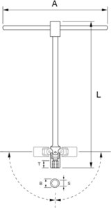 Bahco Pokrętło T z nasadką skrętną 6 mm BAHCO 3
