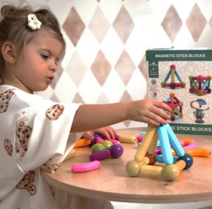 Woopie WOOPIE Magnetyczne Klocki Konstrukcyjne Edukacyjne Duże Grube 28 el. 2