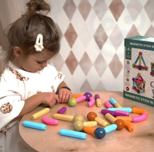 Woopie WOOPIE Magnetyczne Klocki Konstrukcyjne Edukacyjne Duże Grube 28 el. 4