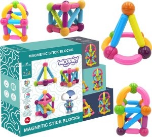 Woopie WOOPIE Magnetyczne Klocki Konstrukcyjne Edukacyjne Duże Grube 28 el. 5