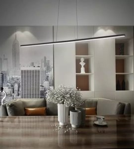 Lampa wisząca ALTAVOLA DESIGN Lampa wisząca Linea No.1 150cm czarna 3k (Barwa światła delikatnie ciepła, Kolor Czarny, Możliwość ściemniania nie) 2