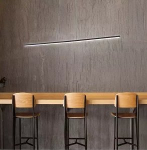 Lampa wisząca ALTAVOLA DESIGN Lampa wisząca Linea No.1 150cm czarna 3k (Barwa światła delikatnie ciepła, Kolor Czarny, Możliwość ściemniania nie) 3