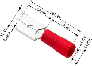 Blow 43-031# Konektor izol. płaski męski 4,8/0,8 czer 1