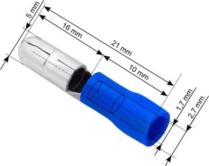 Blow 43-046# Konektor izol.wtyk 5,0/21mm niebieski 1