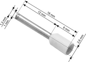 Blow 43-063# Konektor izol.tulejka 0,5/12 biała 1
