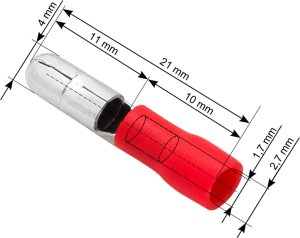 Blow 43-044# Konektor izol.wtyk 4,0/21mm czerwony 1