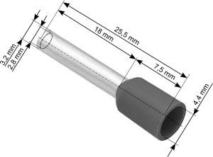 Blow 43-081# Konektor izol.tulejka 4,0/18 szara 1