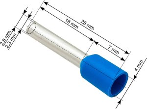 Blow 43-078# Konektor izol.tulejka 2,5/18 niebieska 1
