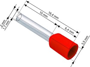 Blow 43-074# Konektor izol.tulejka 1,5/10 czerwona 1