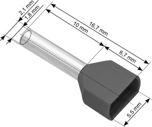 Blow 43-084# Konektor izol.tulejka 2x0,75/10 szara 1
