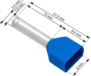 Blow 43-090# Konektor izol.tulejka 2x2,5/13 niebieski 1