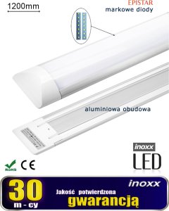 Lampa sufitowa Nvox Lampa liniowa natynkowa panel led slim 120cm 40w 6000k zimna 1