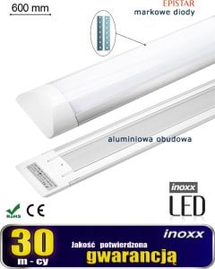 Lampa sufitowa Nvox Lampa liniowa natynkowa panel led slim 60cm 18w 6000k zimna 1