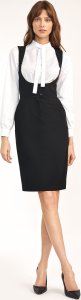 Nife Czarna sukienka z guzikami  - S183 (kolor czarny, rozmiar 40) 1