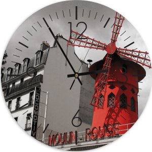 Feeby Obraz z zegarem, Moulin Rouge (Rozmiar 40x40) 1