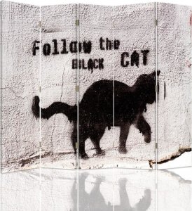 Feeby Parawan dwustronny, Follow the black cat (Rozmiar 180x170) 1