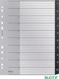 Leitz Przekładki Recycle* 1 - 10, A4, PP, czarne 12080000 10