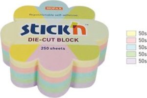 STICK N Notes STICK`N 67x67mm KWIATEK MIX 5 KOL. PASTELOWYCH, 250 kartek 21832 1