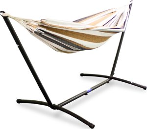 Lacestone Beżowo-brązowy Hamak na stelażu ogrodowy zewnętrzny 8