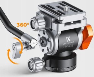 Głowica Kf Głowica Olejowa Video Panoramiczna K&F FH-03 5kg Metal 1/4 3/8 Arca Swiss / FH-03 / KF31.087 5