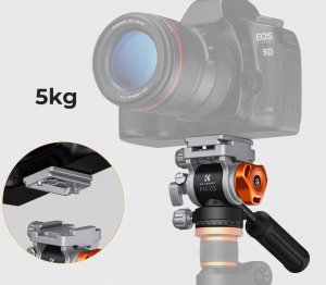 Głowica Kf Głowica Olejowa Video Panoramiczna K&F FH-03 5kg Metal 1/4 3/8 Arca Swiss / FH-03 / KF31.087 8
