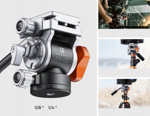 Głowica Kf Głowica Olejowa Video Panoramiczna K&F FH-03 5kg Metal 1/4 3/8 Arca Swiss / FH-03 / KF31.087 9
