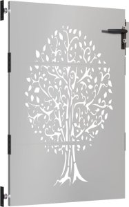 vidaXL Furtka ogrodowa, 85x125 cm, stal kortenowska, motyw drzewa 3